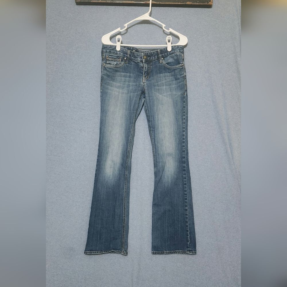 Express Light Blue Flare Jeans. Size 14